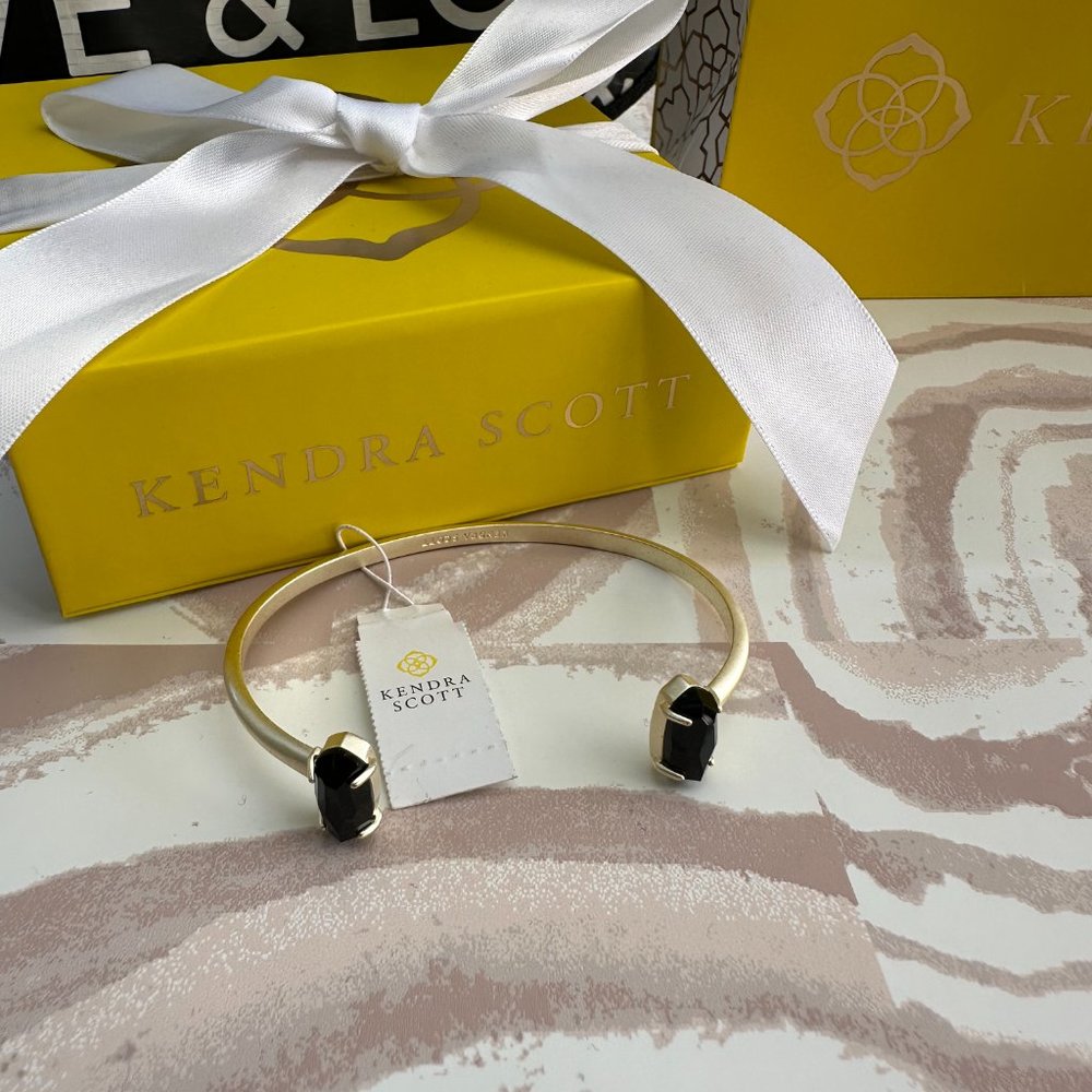 Kendra Scott Gold Bracelet with Black Stones